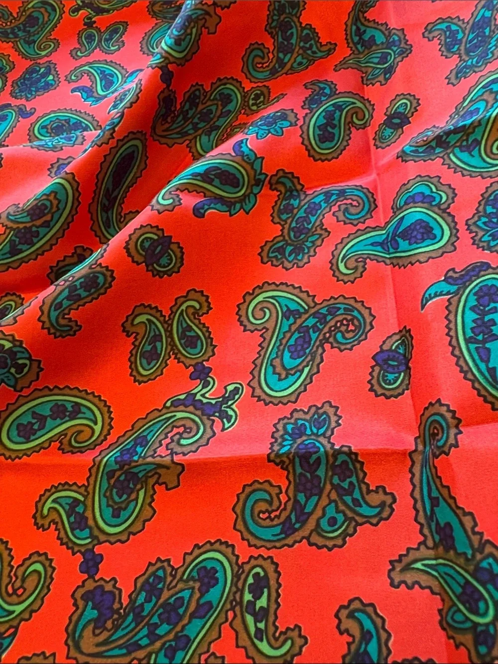 Vintage Pure silk by Mary Jane vibrant paisley scarf
